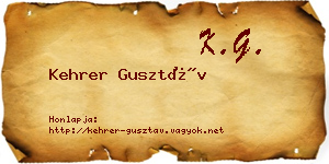 Kehrer Gusztáv névjegykártya